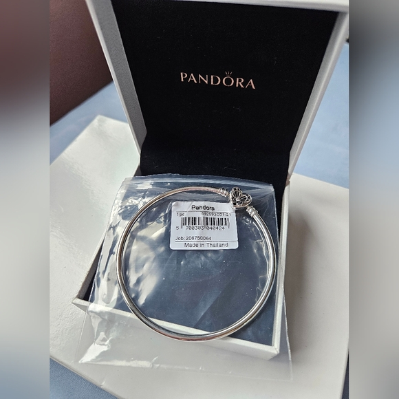 Pandora Jewelry - Pandora Butterfly Clasp Sterling Silver Bangle Size 8.5"  New in box!